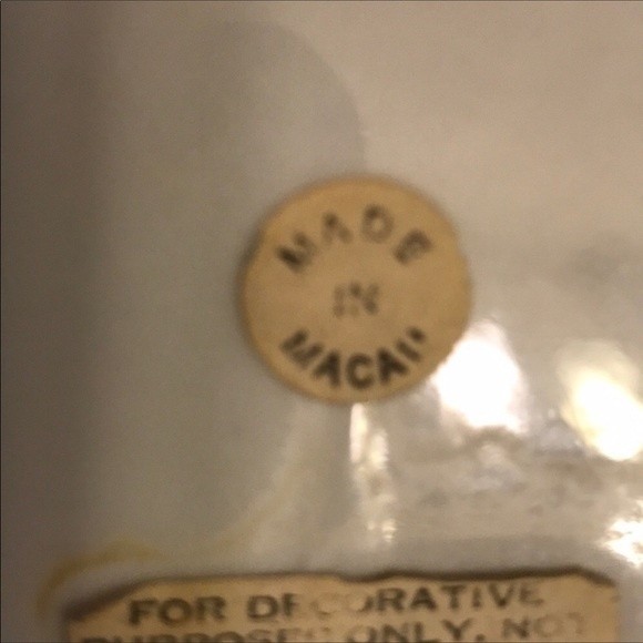 Vintage Oriental Porcelain Enamel Plate Blue Macau Qing Tungzhi mid century, - Picture 9 of 17